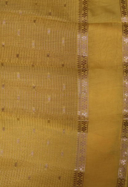 Viscose Saree- Mustard Floral Rettapet