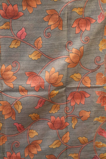 Fushion Kanjivaram Silk Saree-Mustard Zig Zag Work