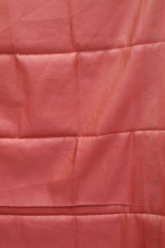 Banarasi Crepe Saree-Brocade Peach Pink