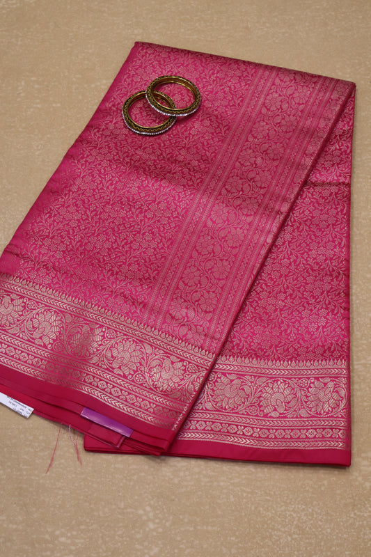 Banarasi Crepe Saree-Brocade Pink