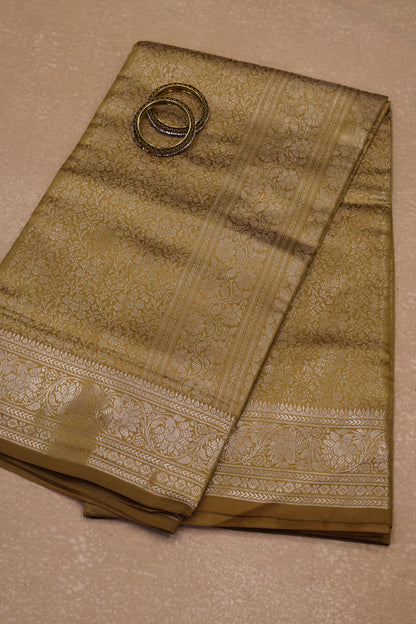 Banarasi Crepe Saree-Brocade Mustard