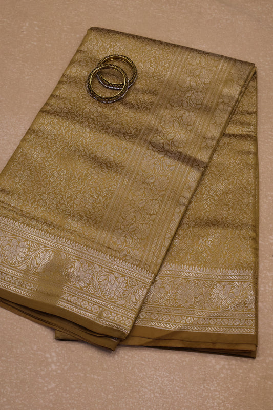 Banarasi Crepe Saree-Brocade Mustard
