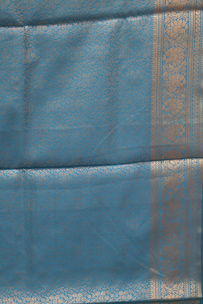 Banarasi Crepe Saree-Brocade Ramar Blue