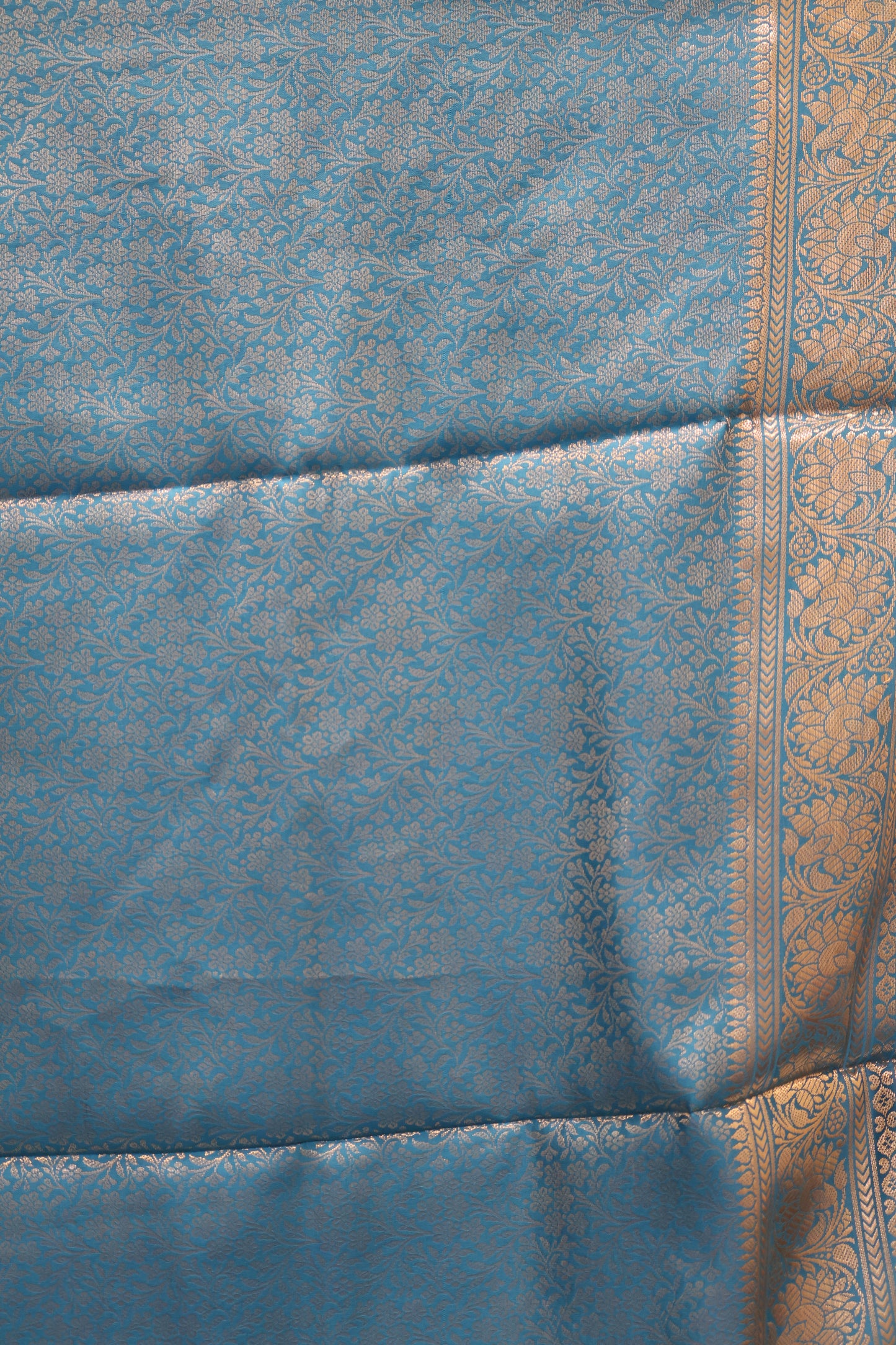 Banarasi Crepe Saree-Brocade Ramar Blue