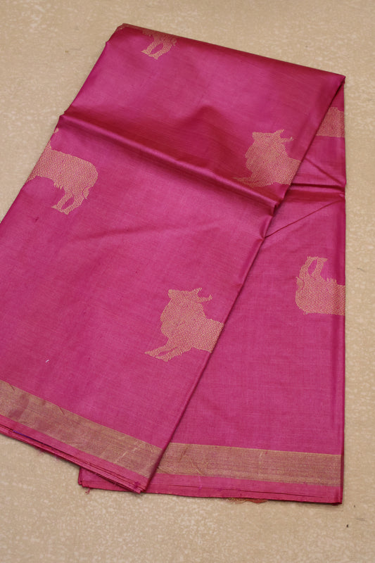 Pure Tussar Saree -Pink Pichwai Zari