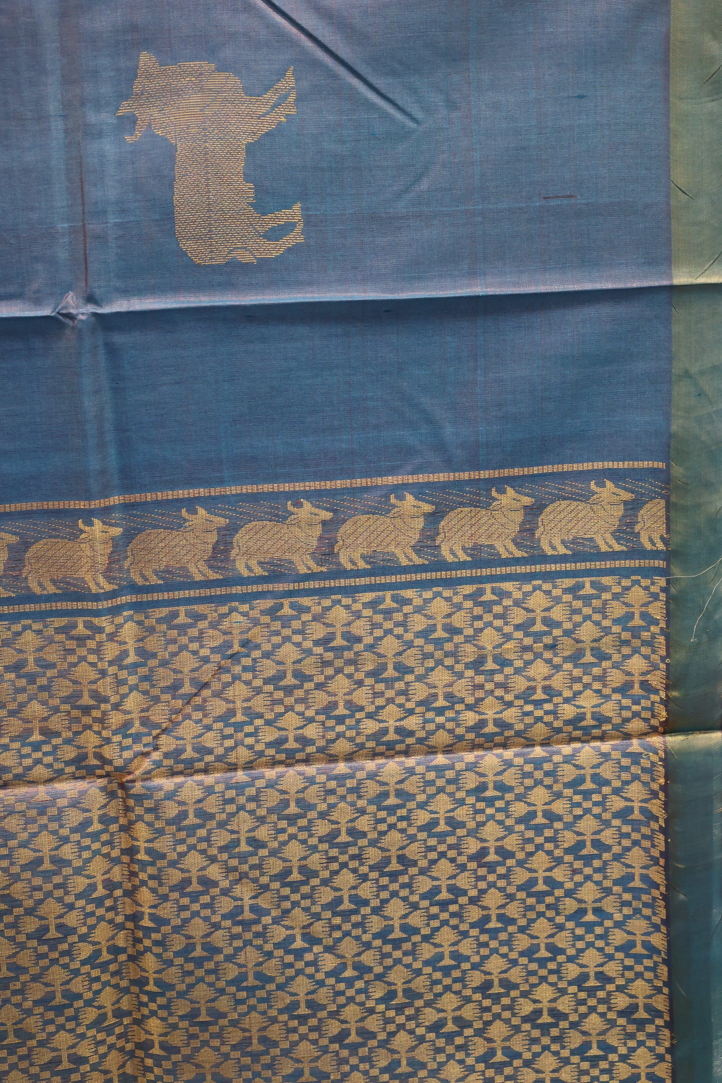 Pure Tussar Saree - Smoky Voilet Pichwai Zari