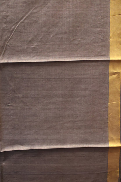 Pure Tussar Saree - Elephant Grey Cheetah Zari