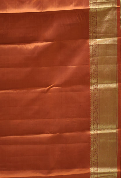 Pure Kanjivaram Silk Saree -Wine Floral Butta
