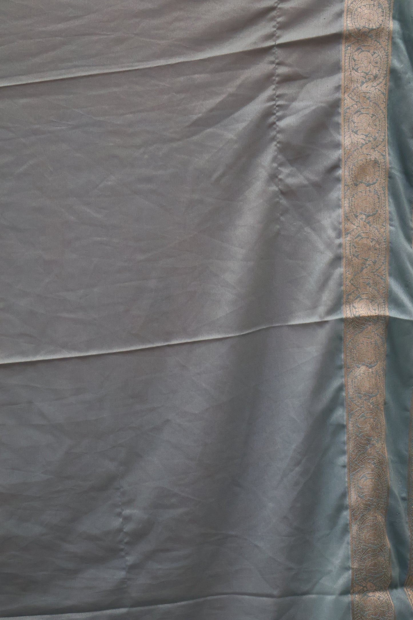 Semi Mysore Silk Saree-Orange Sea Blue