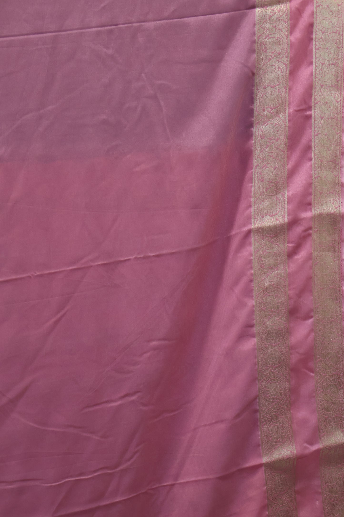 Semi Mysore Silk Saree-Black Pink Double Pattern