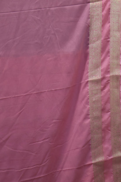 Semi Mysore Silk Saree-Black Pink Double Pattern