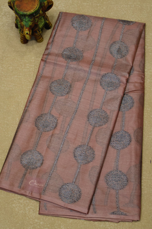 Pure Tussar Saree - Lite Brown