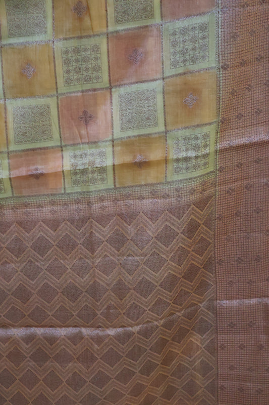Pure Tussar Saree - Pale Orange