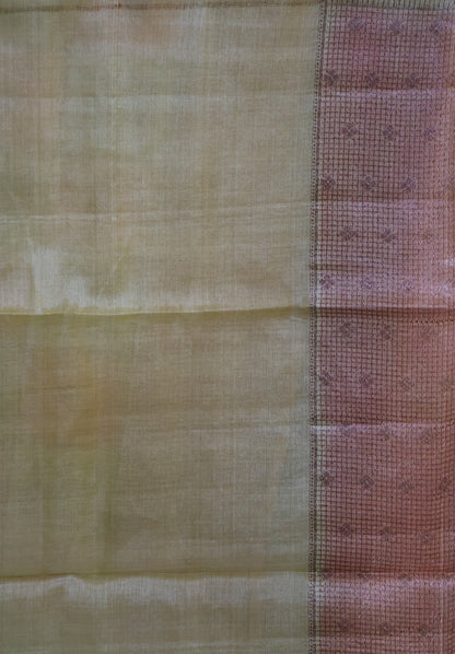 Pure Tussar Saree - Pale Orange
