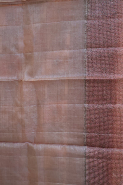 Pure Tussar Saree - Pastle Pink