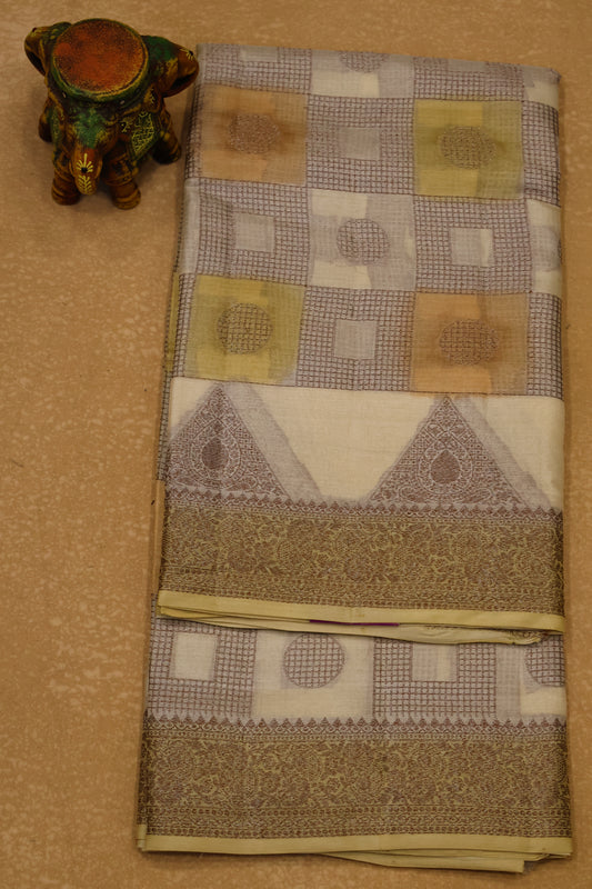 Pure Tussar Saree - Beige