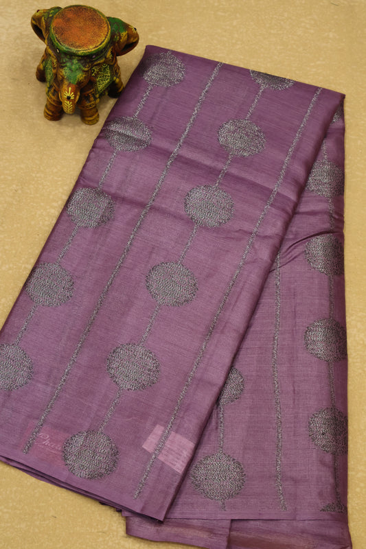 Pure Tussar Saree - Purple