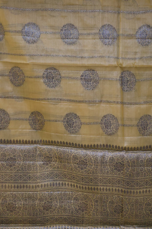 Pure Tussar Saree - Metalic Green