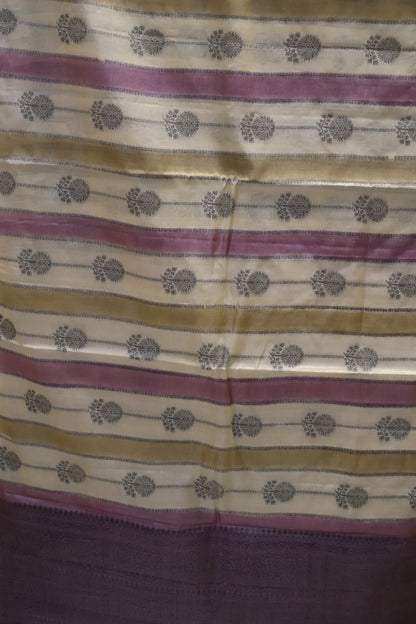 Pure Tussar Saree - Purple