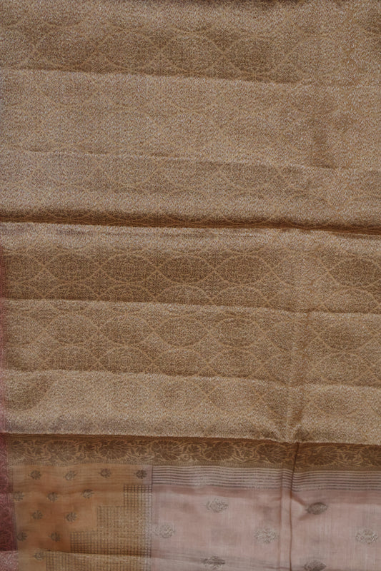 Pure Tussar Saree -Dusky Rose Raindrop Design