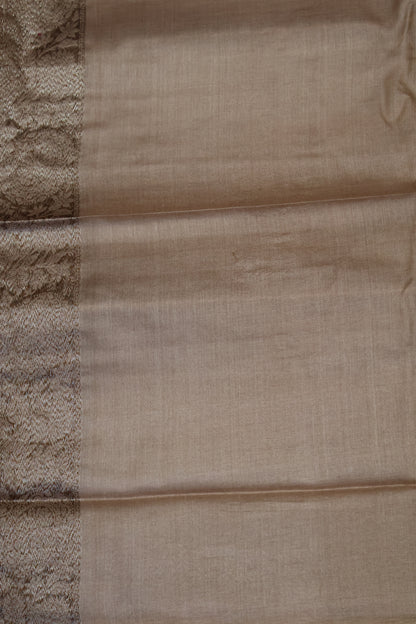 Pure Tussar Saree -Baby Brown Checks