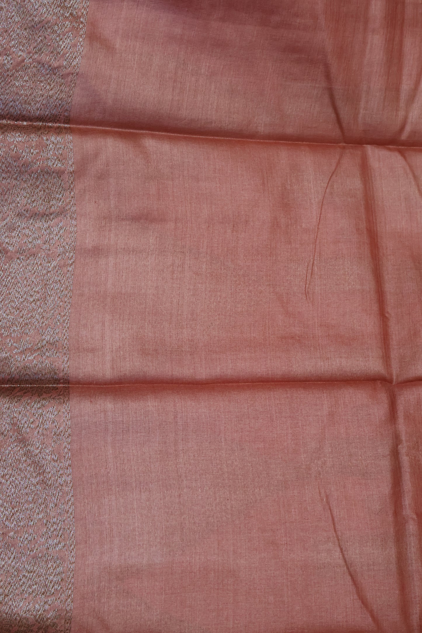 Pure Tussar Saree -Pale Orange Checks