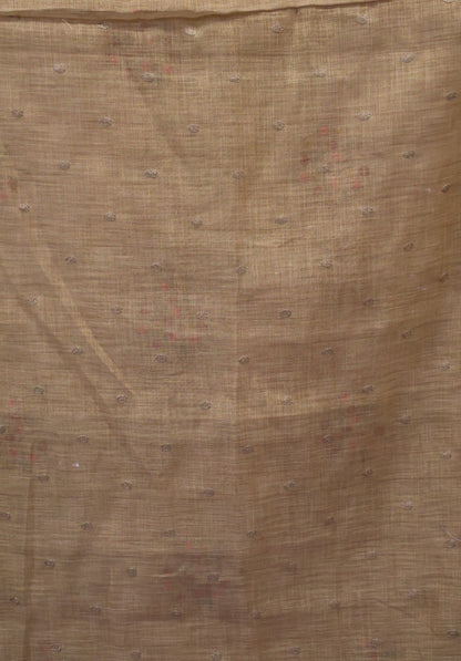 Tissue Kota Saree - Mustard Rose Plant Embroidery Work