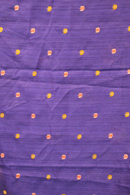 Semi Raw Silk Saree -Blue Parrot Tissue