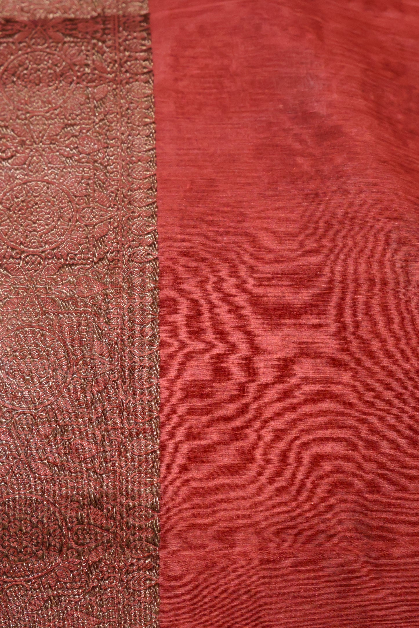 Printed Bamboo Silk Saree-Maroon Rose