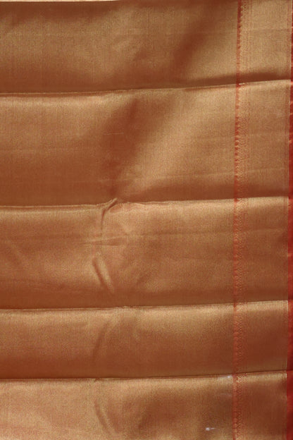Semi Tussar Saree -Red Full Zari