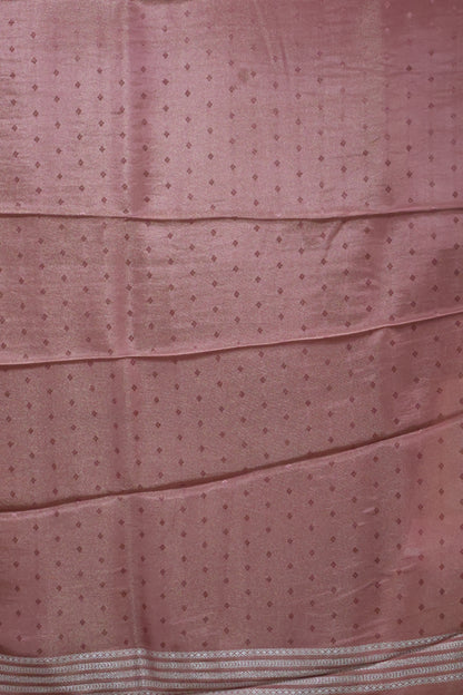 Tissue Silk Saree- Onion Pink Silver Floral Accent