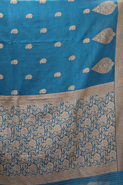 Banarasi Georgette Saree - Peacock Blue