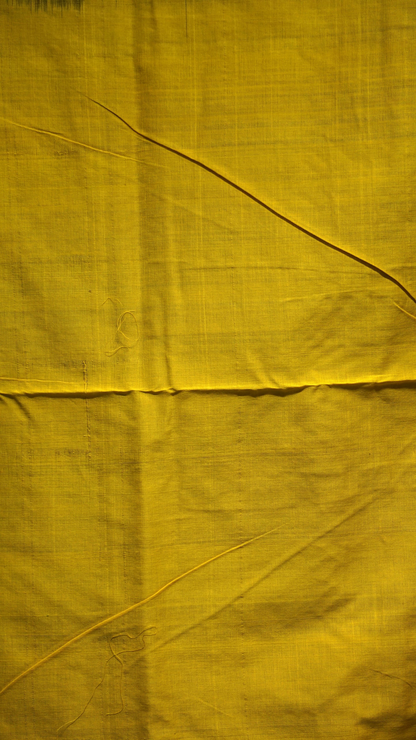 Pochampally Cotton double Ikkat Saree Navy Blue - Yellow