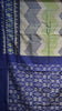 Pochampally Cotton double Ikkat Saree Gray - Blue thumbnail