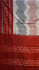 Pochampally Cotton double Ikkat Saree Half White - Red thumbnail