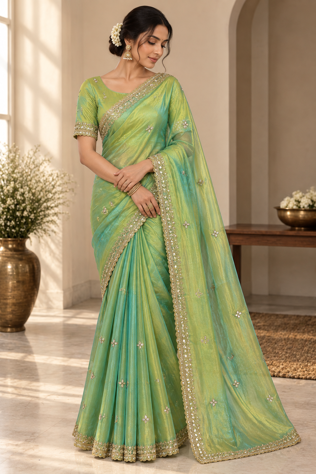 Designer Saree-Green