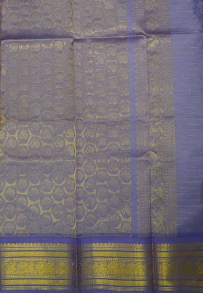 Pure Silk Cotton Saree-Mitai Pink in Golden Zari Checks with Contrast Border