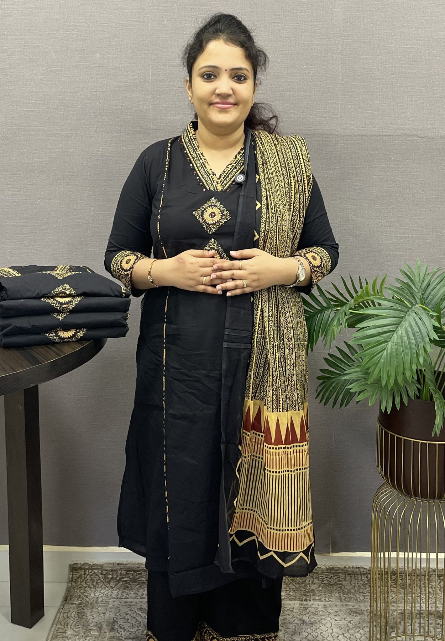 3Pcs Salwar Suit- Black