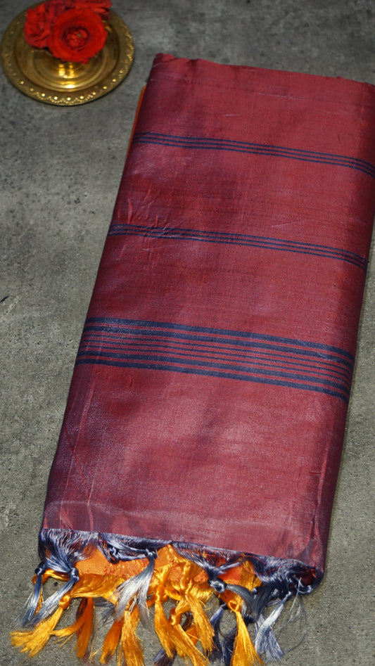 Vazhai Naaru Pattu Saree Vanasingaram Purple - Orange