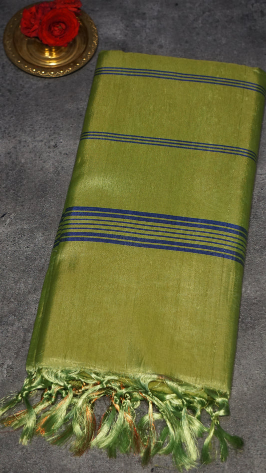 Vazhai Naaru Pattu Saree Vanasingaram Green - Onion Pink