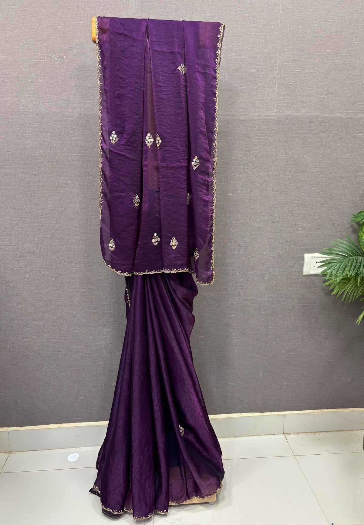Designer Saree-Dark Purple