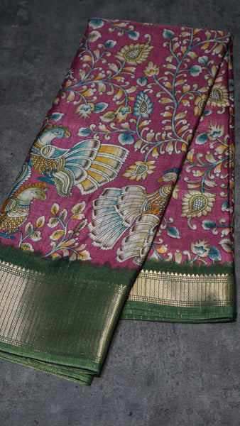 Viscose Saree Pink