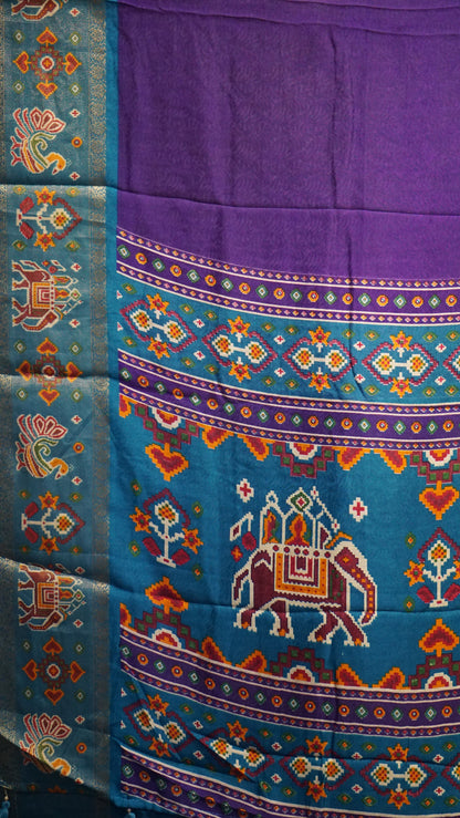 Shiffon Saree Violet - Blue