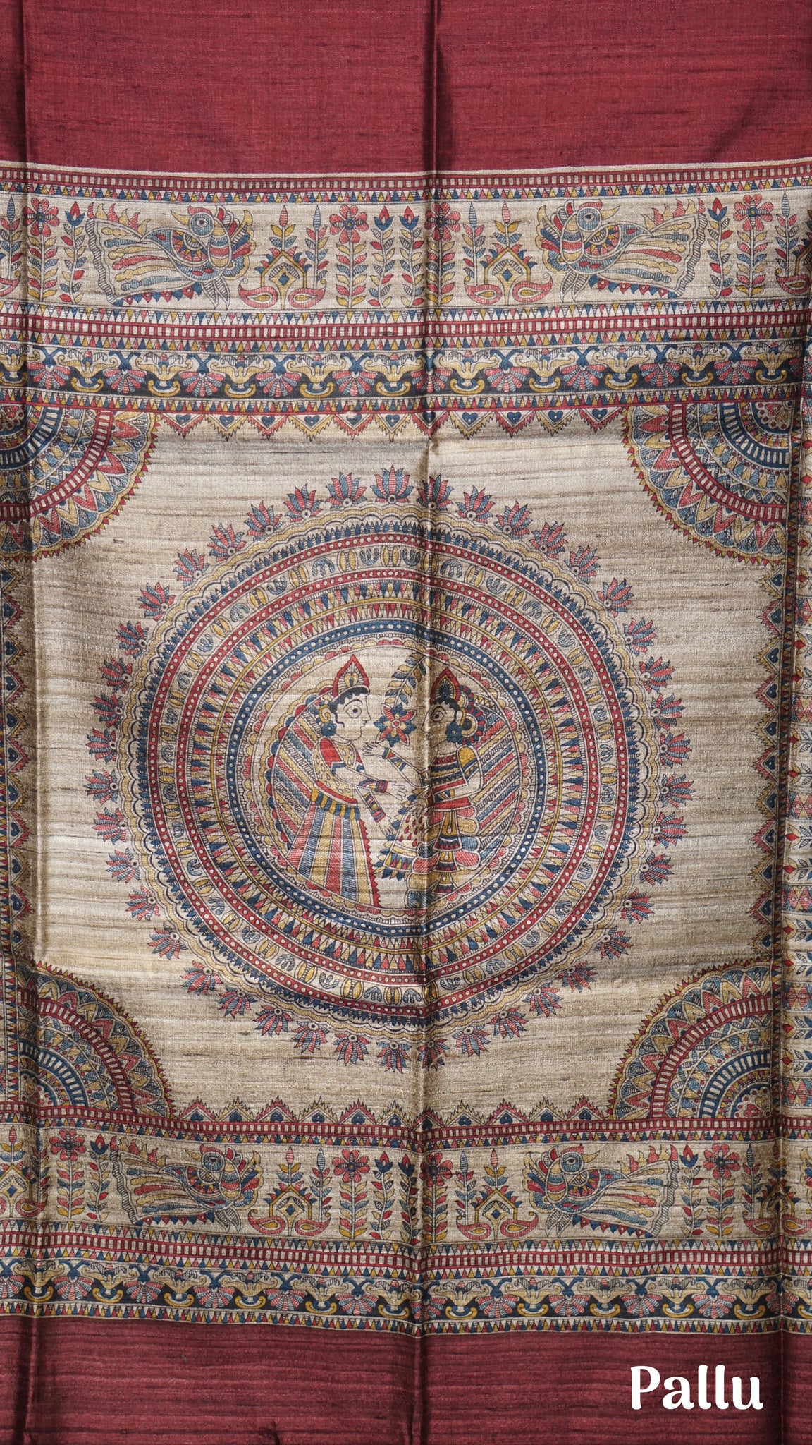 Pure Tussar Saree - Maroon