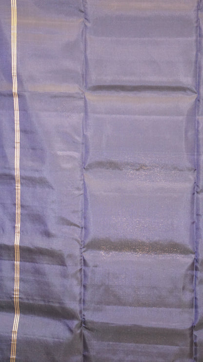Pure Soft Silk Saree Kolam Design - Navy Blue