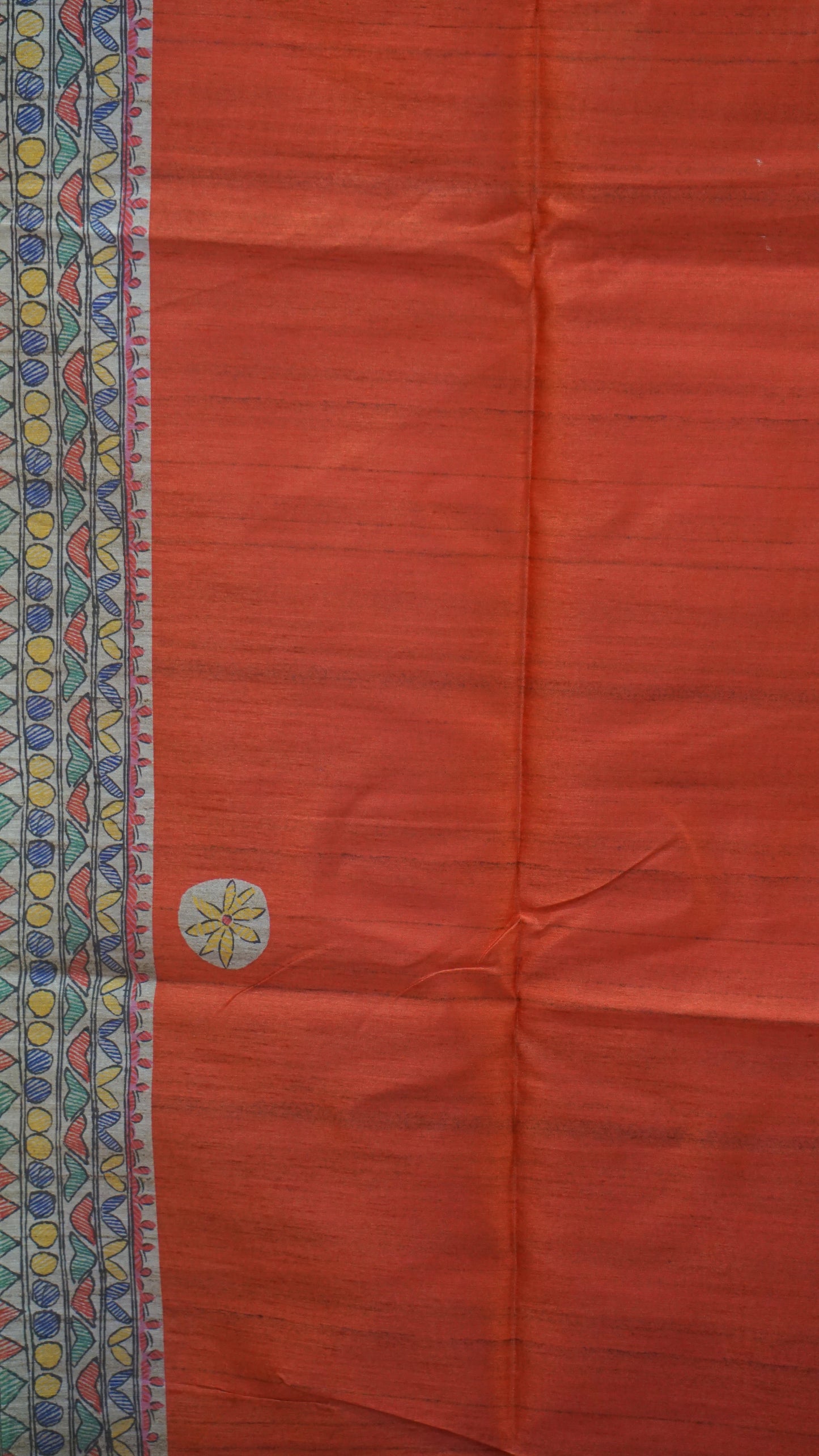 Gicha Tussar Saree - Reddish Orange