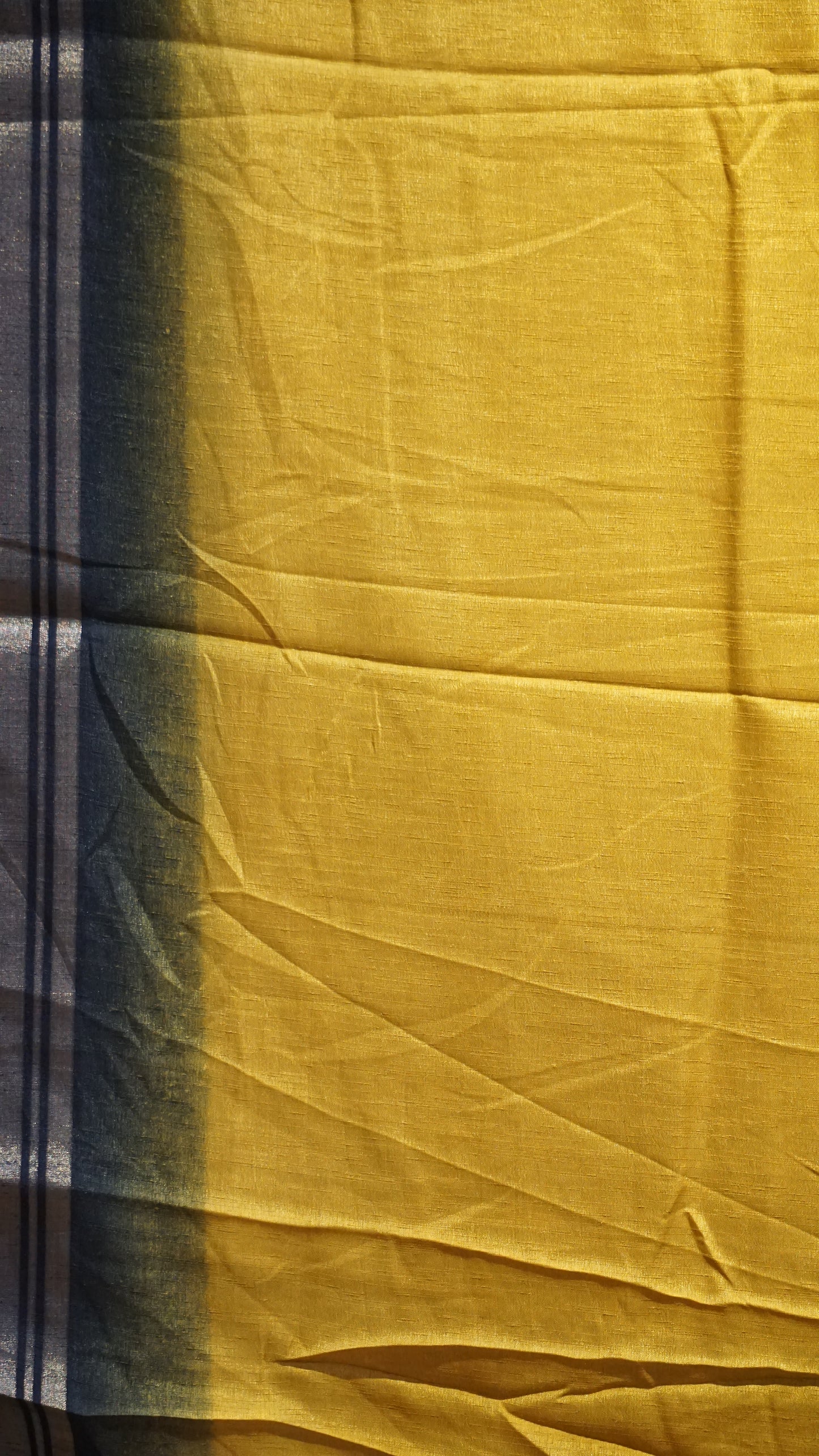 Shiffon Saree Cow Print Mustard - Black
