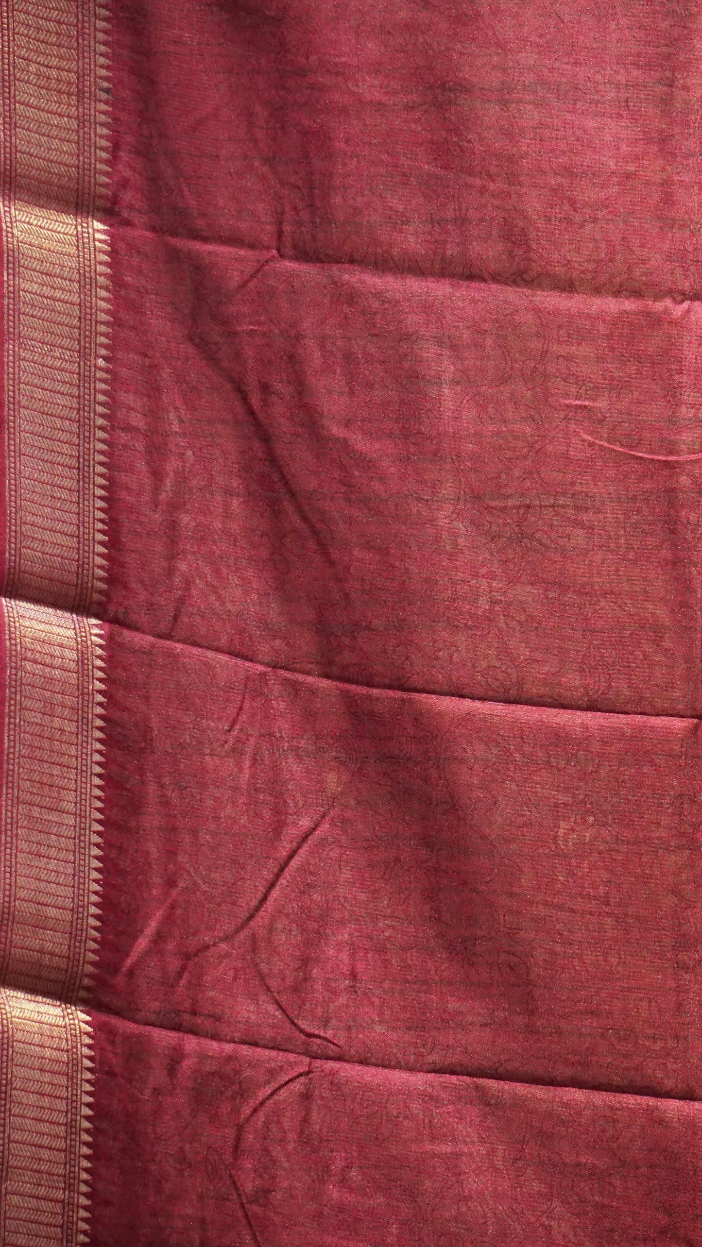 Dola Silk Kalamkari Print Magenta Border