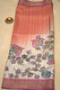 Semi Tussar Saree Kalamkari Print - Orange Pink thumbnail