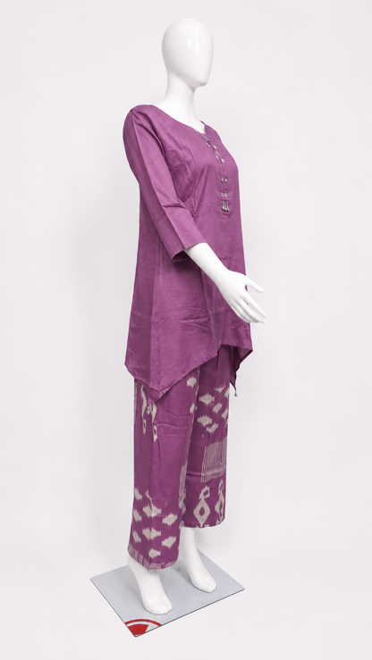 Short Cord Set with Classic Ikat Palazzo